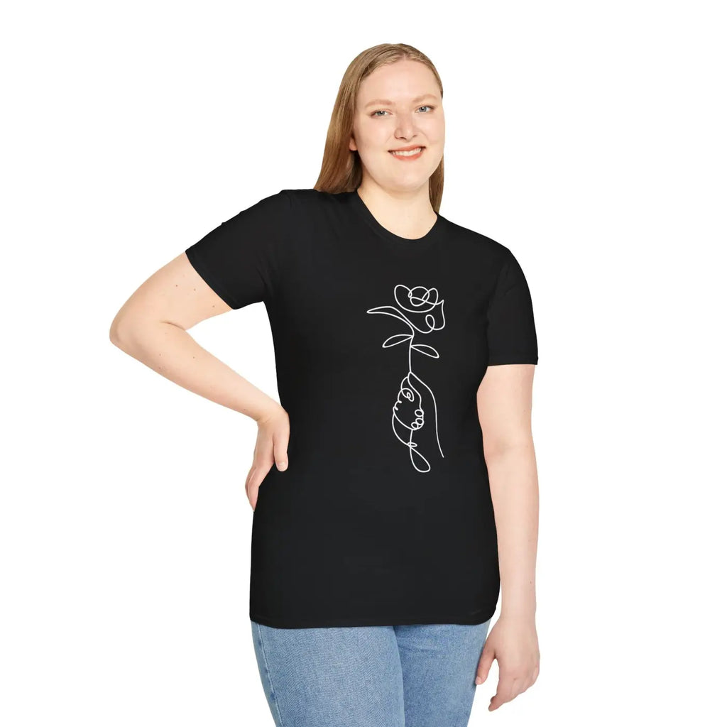 Graphic Rose T-Shirt - Bold Flower Design - DipaliZ