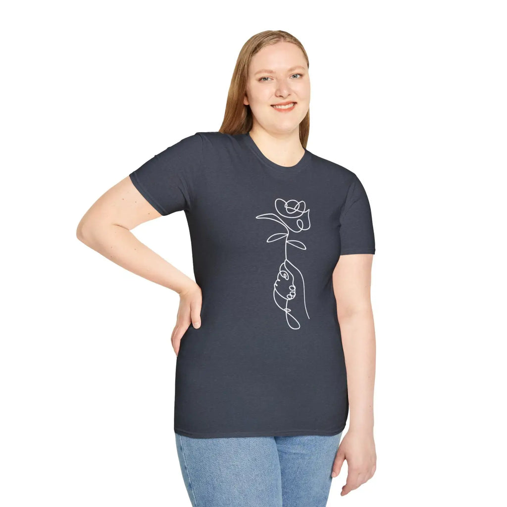 Graphic Rose T-Shirt - Bold Flower Design - DipaliZ
