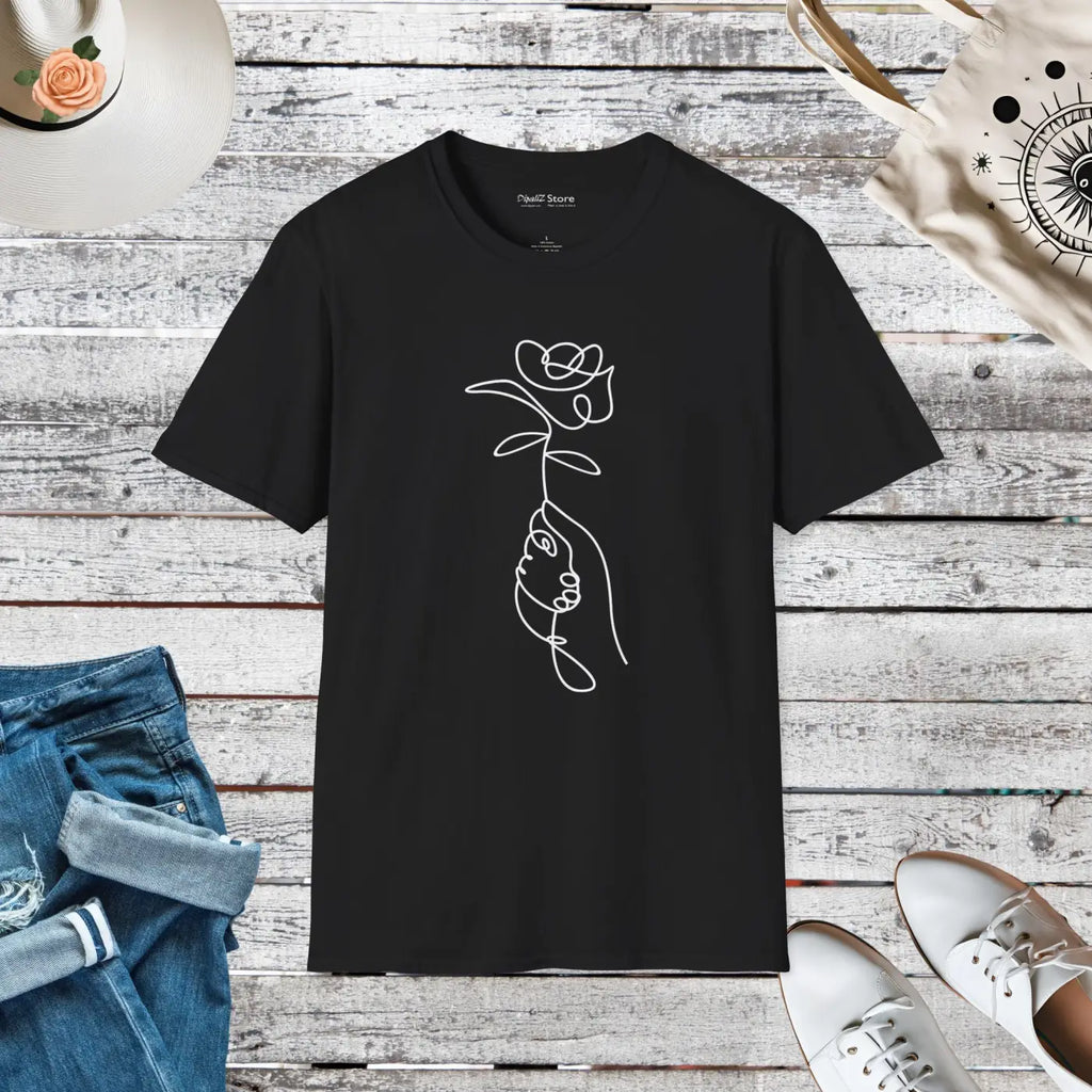 Graphic Rose T-Shirt - Bold Flower Design - DipaliZ