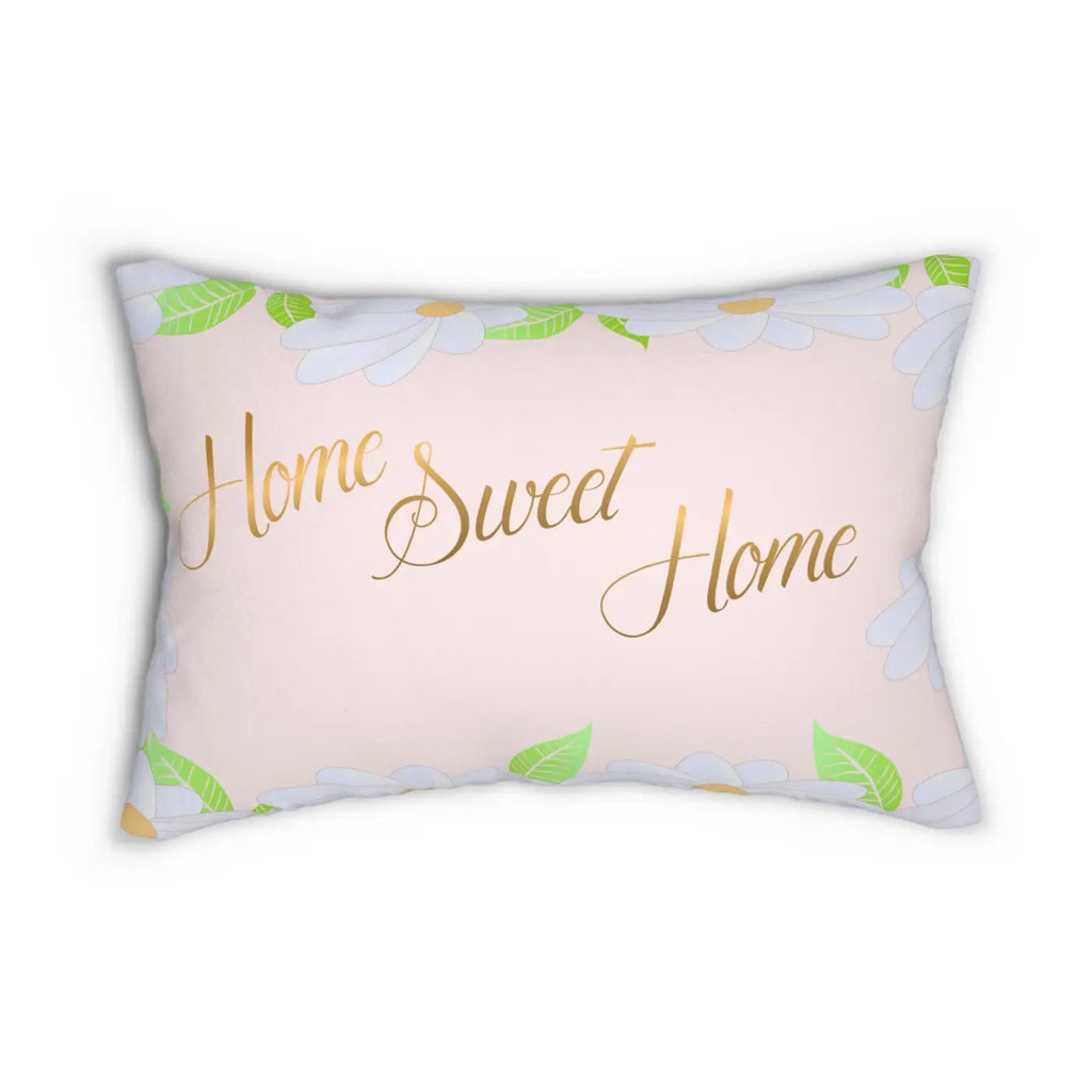 Home Sweet Home Polyester Lumbar Pillow - Spun Polyester - DipaliZ