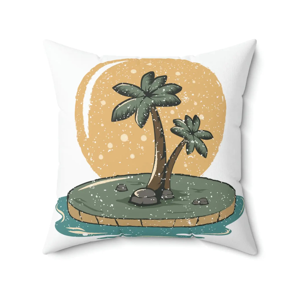 Polyester Square Pillow - Island Palm Trees Design - DipaliZ