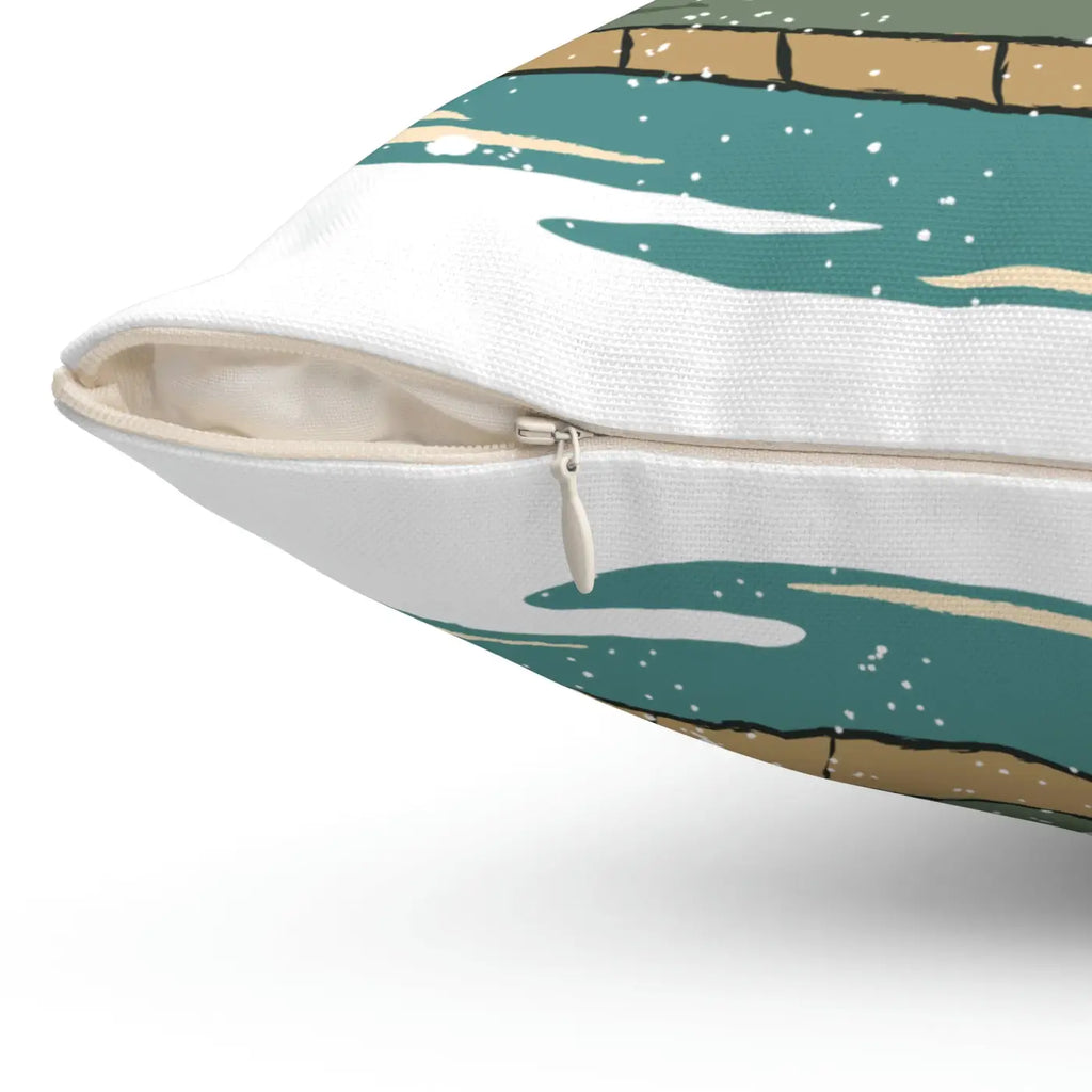 Polyester Square Pillow - Island Palm Trees Design - DipaliZ