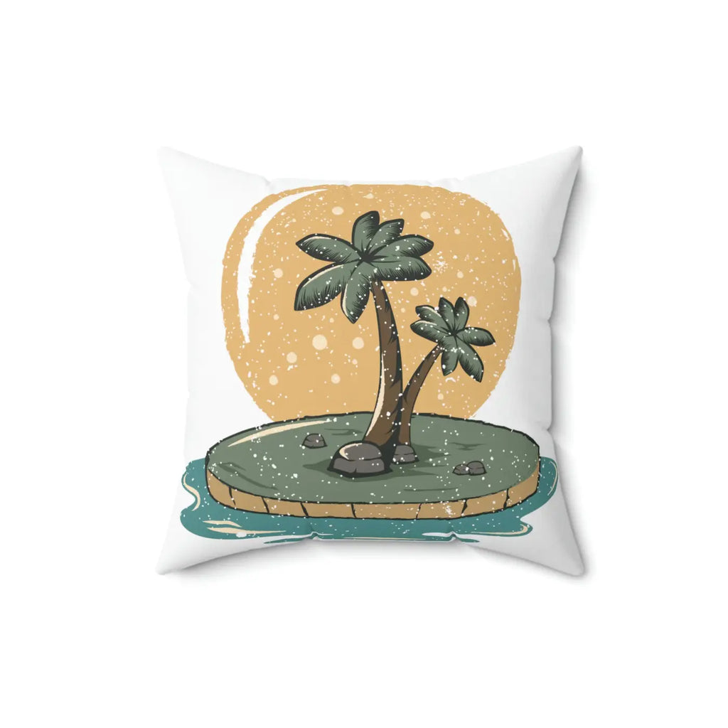 Polyester Square Pillow - Island Palm Trees Design - DipaliZ