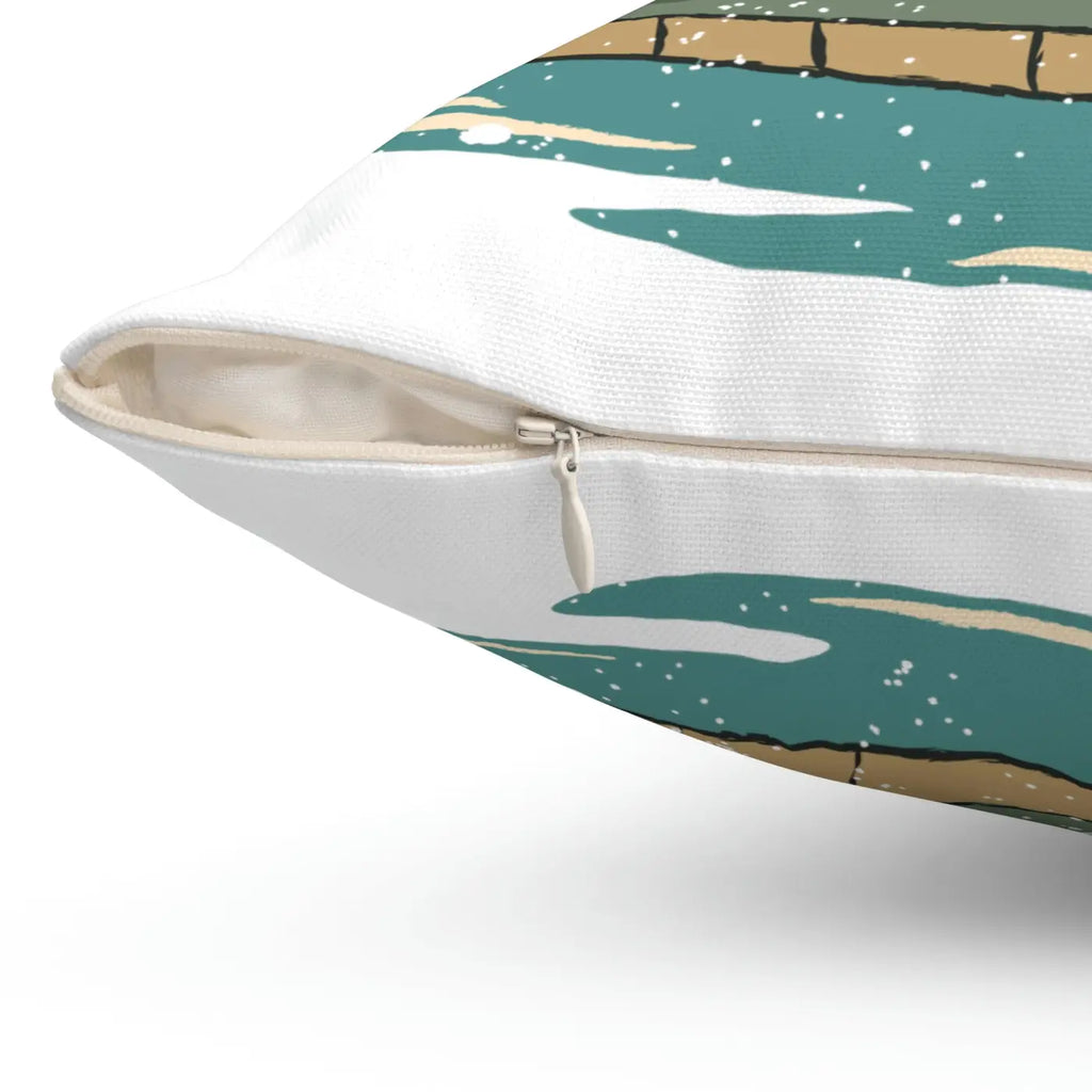 Polyester Square Pillow - Island Palm Trees Design - DipaliZ