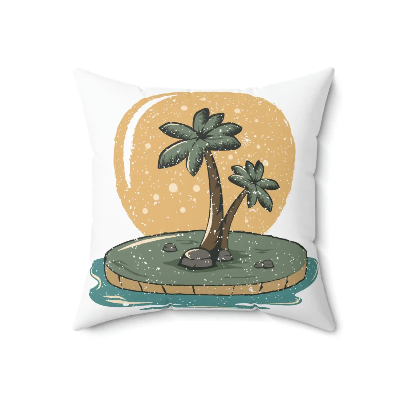 Polyester Square Pillow - Island Palm Trees Design - DipaliZ