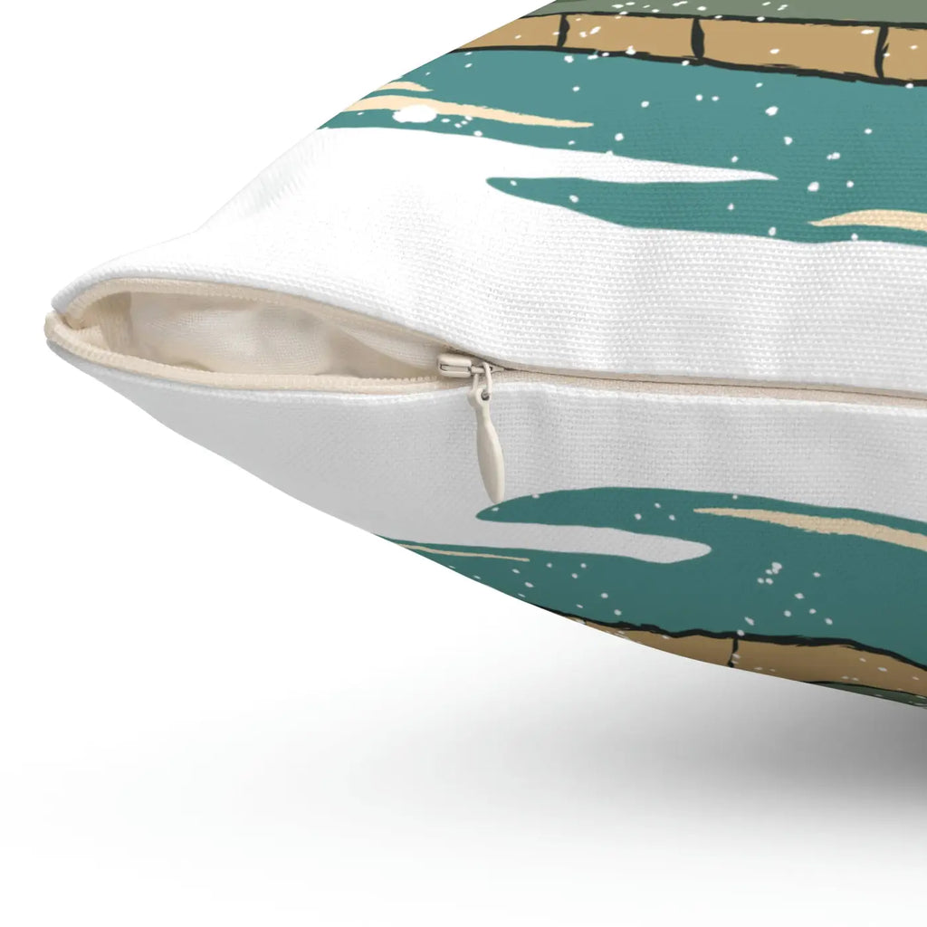 Polyester Square Pillow - Island Palm Trees Design - DipaliZ