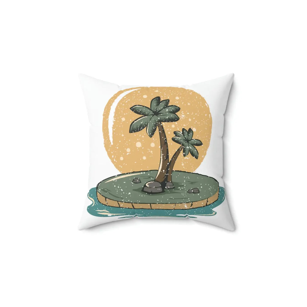 Polyester Square Pillow - Island Palm Trees Design - DipaliZ