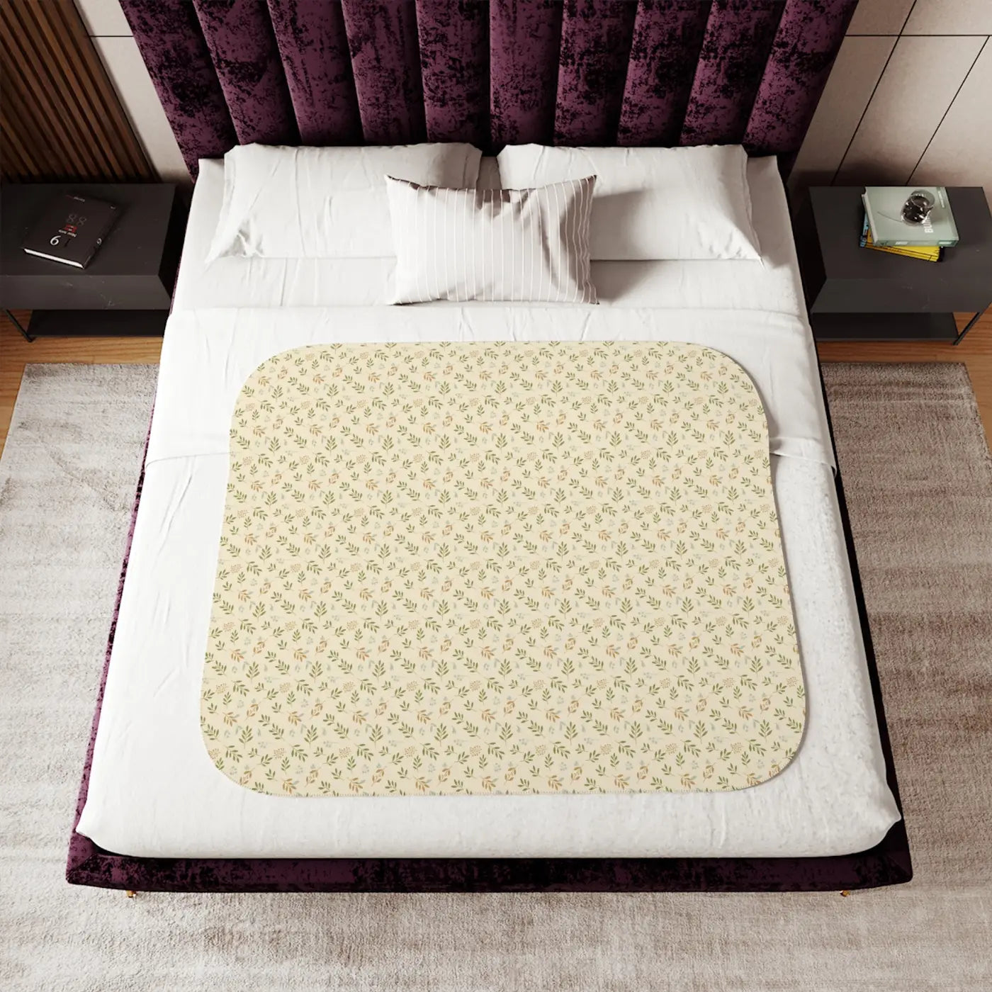 Sherpa Blanket - Two Tone Palm Leaves Print - DipaliZ