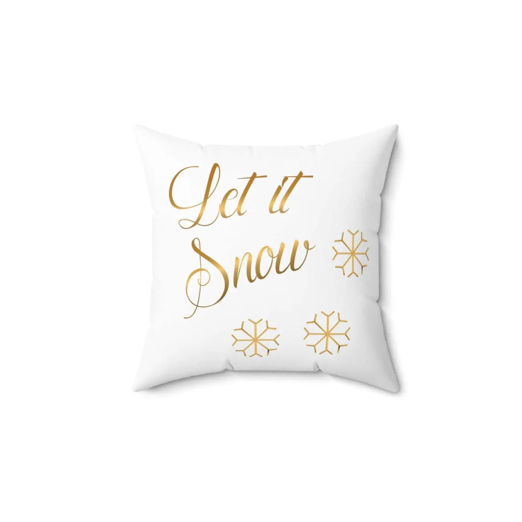 Let It Snow Spun Polyester Square Pillow - Winter Decor - DipaliZ