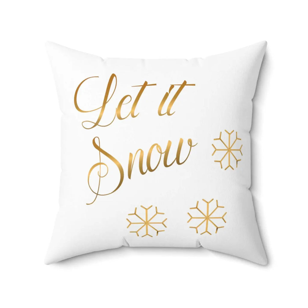 Let It Snow Spun Polyester Square Pillow - Winter Decor - DipaliZ
