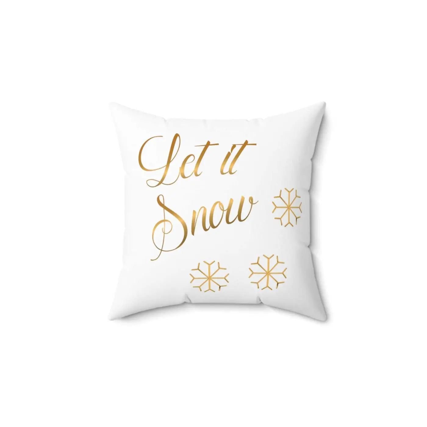 Let It Snow Spun Polyester Square Pillow - Winter Decor - DipaliZ