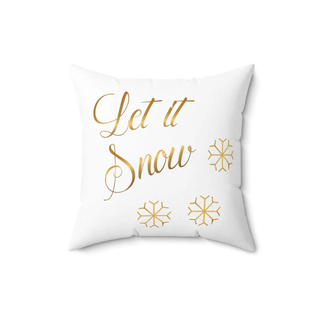 Let It Snow Spun Polyester Square Pillow - Winter Decor - DipaliZ