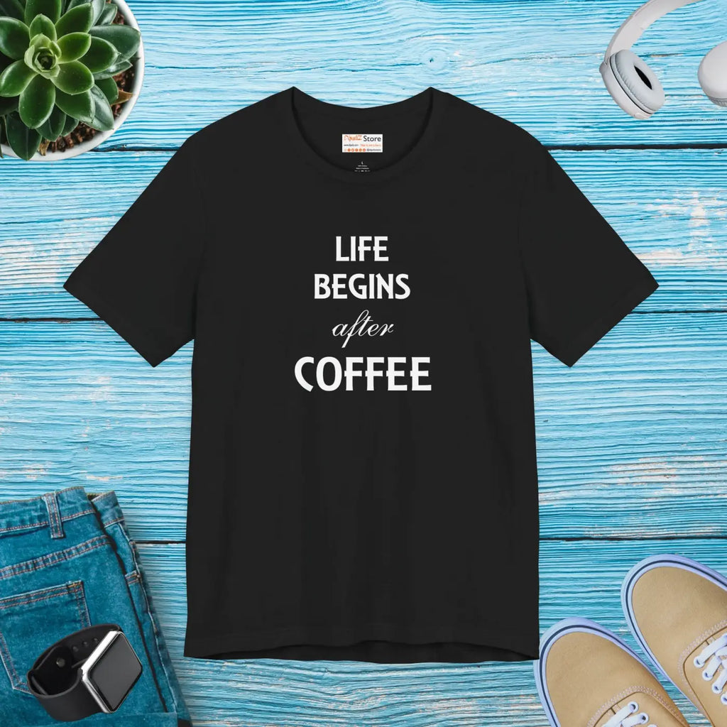 Life Begins After Coffee T-Shirt - Unisex Cotton Tee - DipaliZ