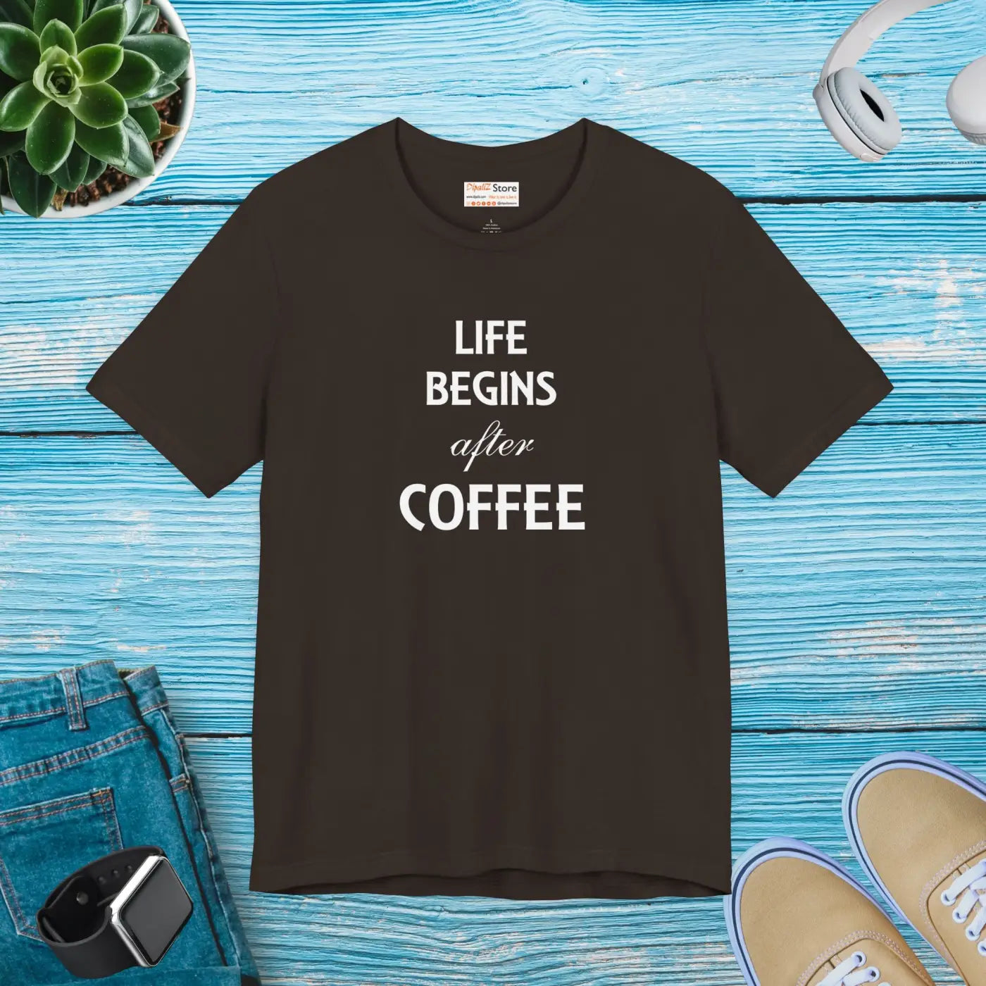 Life Begins After Coffee T-Shirt - Unisex Cotton Tee - DipaliZ