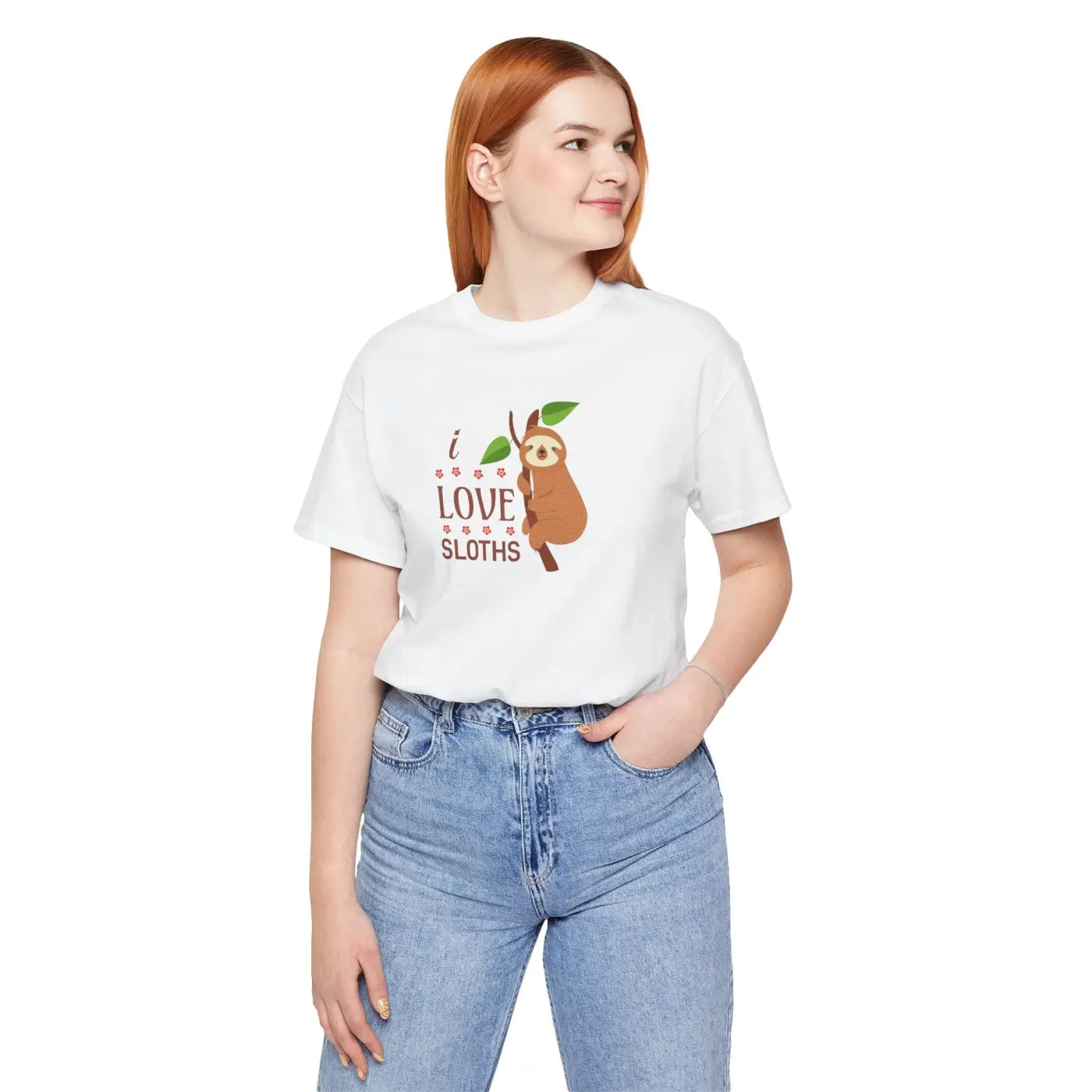 I Love Sloths T-Shirt - Soft Unisex Cotton Tee - DipaliZ