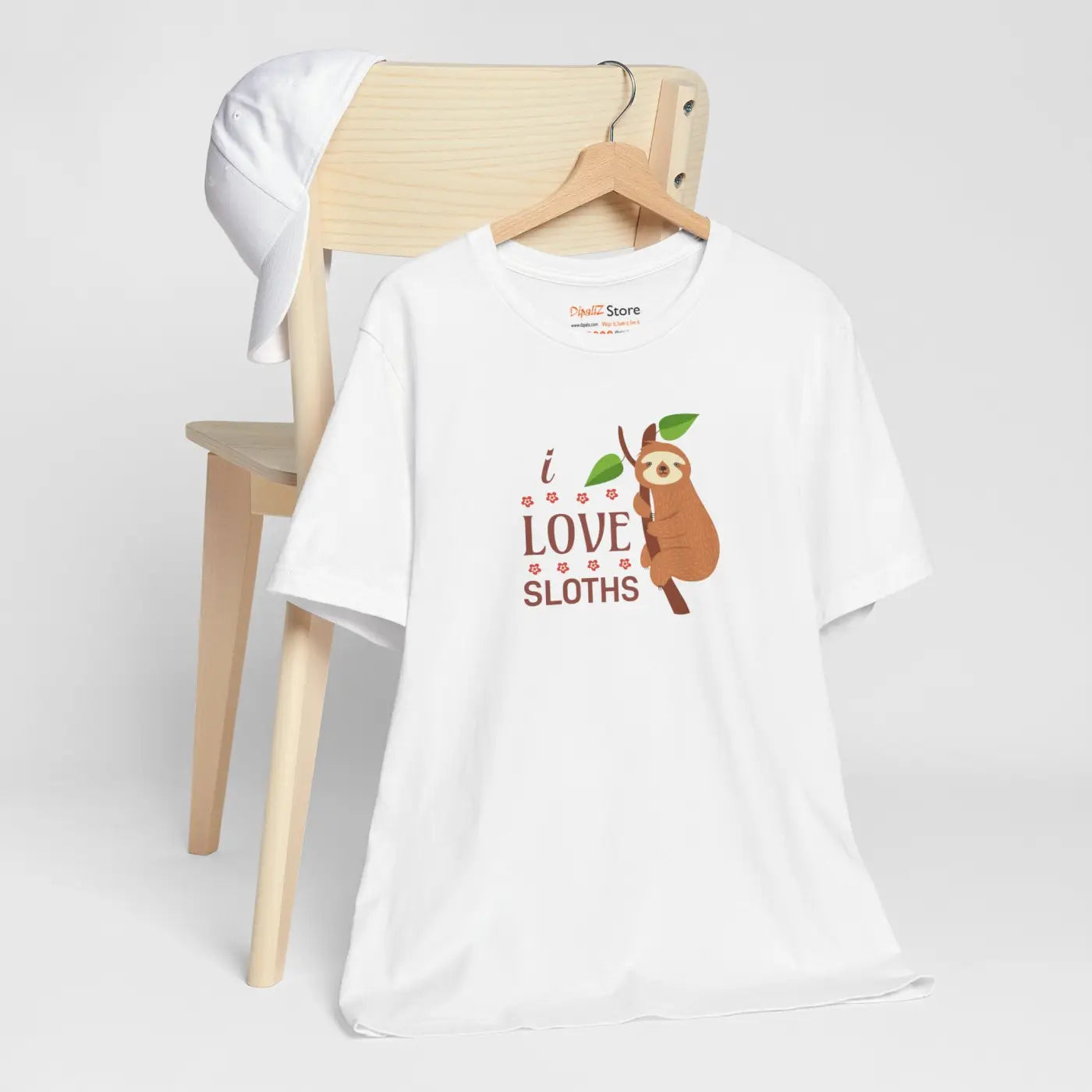 I Love Sloths T-Shirt - Soft Unisex Cotton Tee - DipaliZ