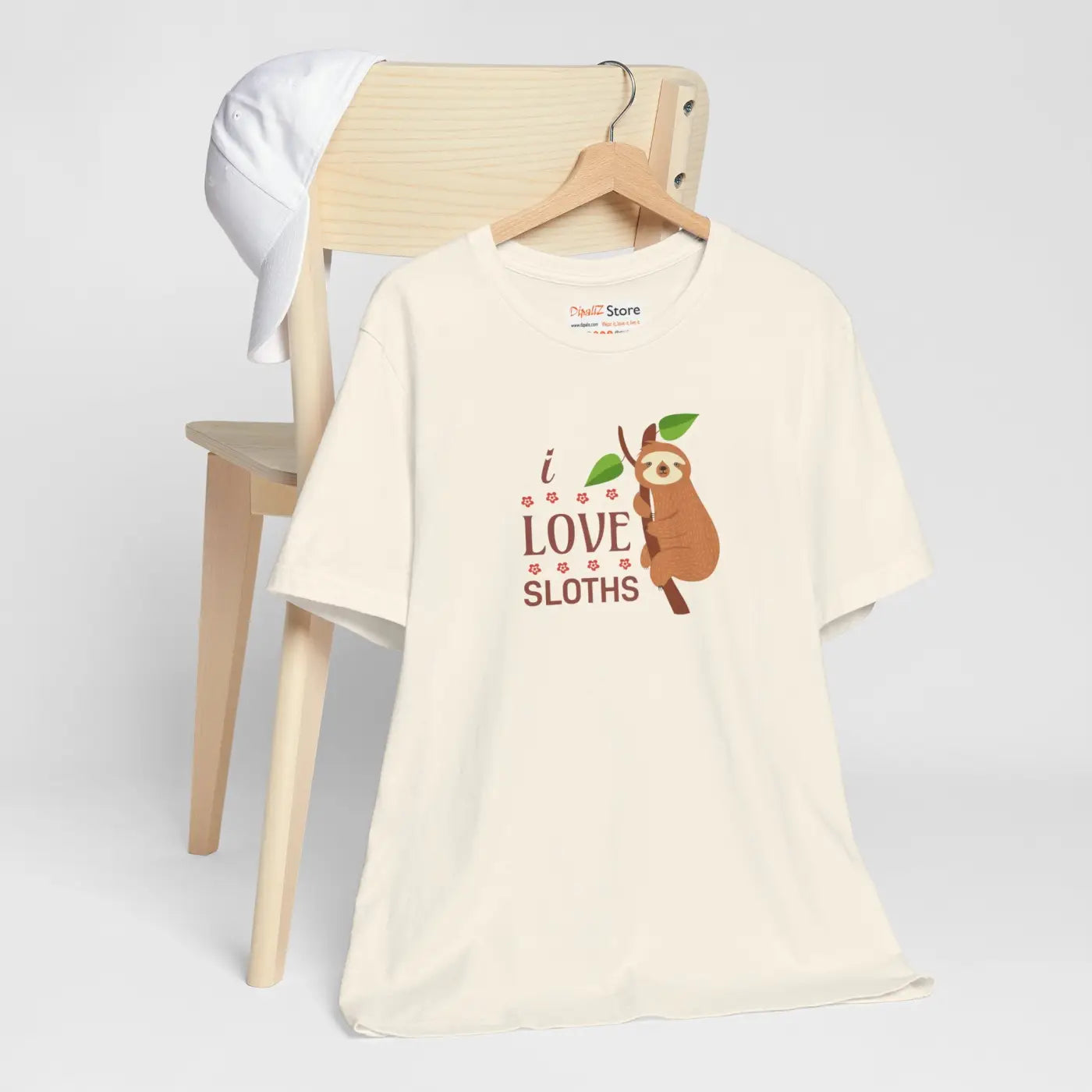 I Love Sloths T-Shirt - Soft Unisex Cotton Tee - DipaliZ