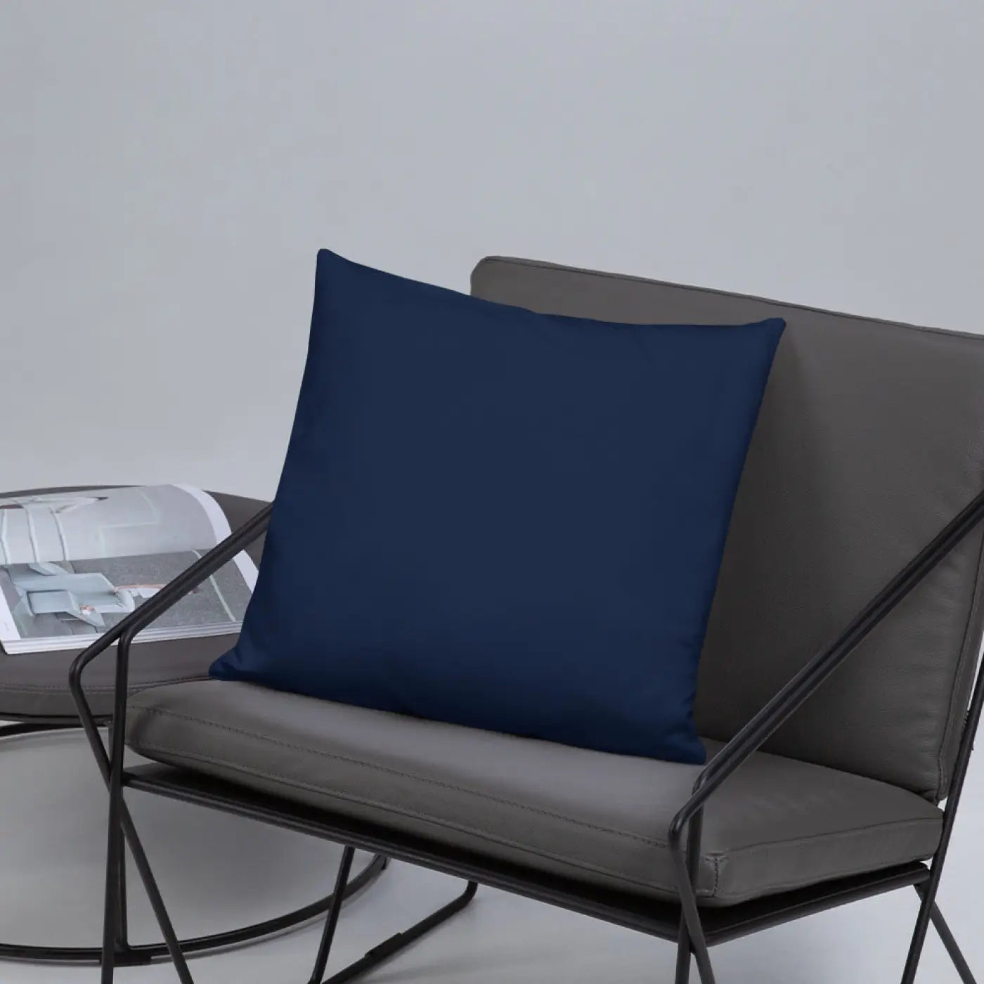 Navy Blue Throw Pillow - Lovely Floral Design - DipaliZ