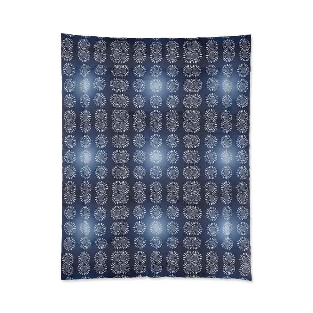 Navy Blue Mandal Pattern Blanket - Cozy Eco-Friendly Gifts - DipaliZ