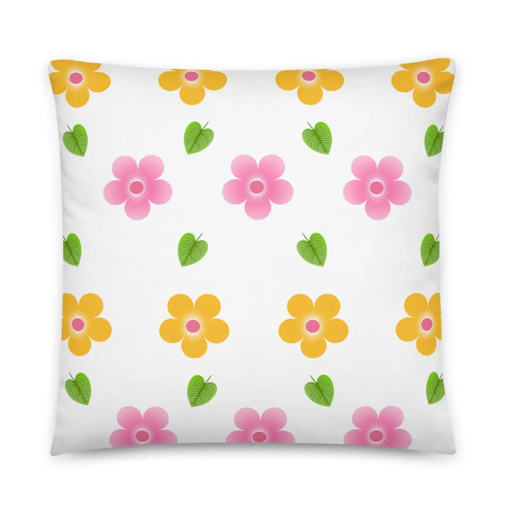 Colorful Blossoms Throw Pillow - Square Polyester - DipaliZ