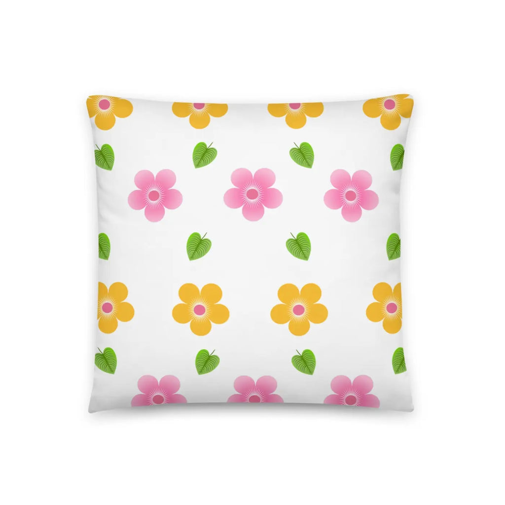 Colorful Blossoms Throw Pillow - Square Polyester - DipaliZ