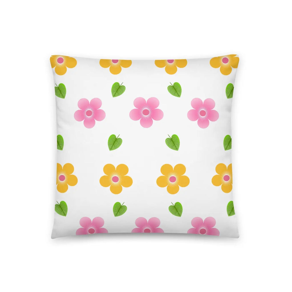 Colorful Blossoms Throw Pillow - Square Polyester - DipaliZ
