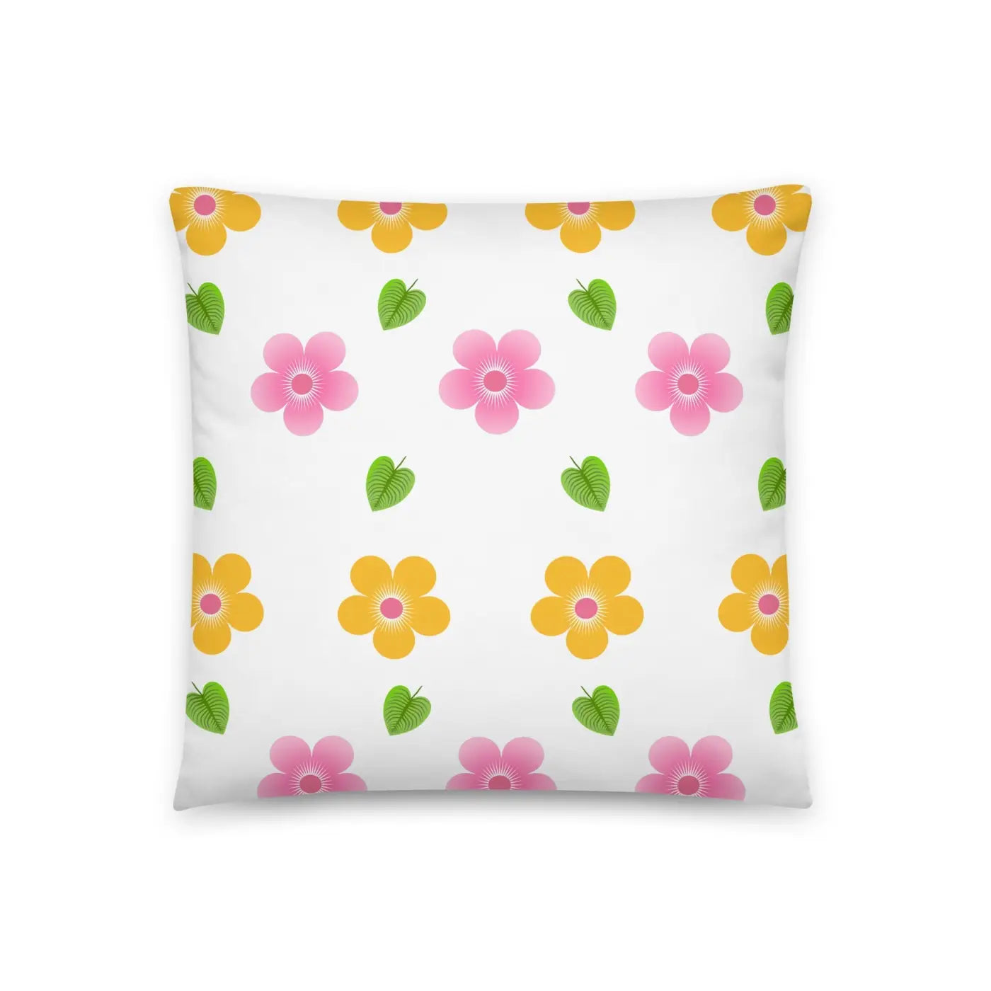 Colorful Blossoms Throw Pillow - Square Polyester - DipaliZ