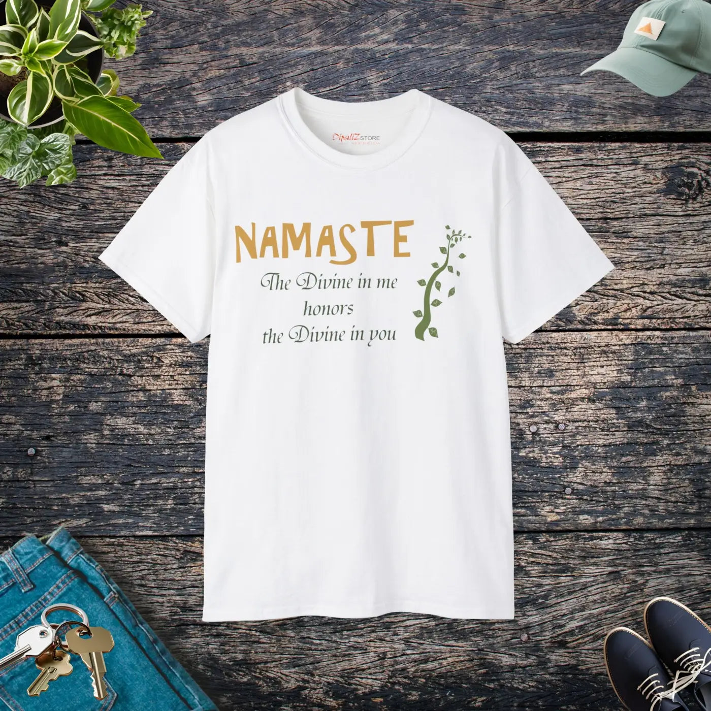 Namaste T-Shirt - Eco-Friendly Gifts for Mindful Living - DipaliZ
