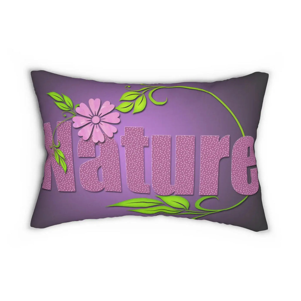 Purple Nature Spun Polyester Lumbar Pillow - Stuffed - DipaliZ