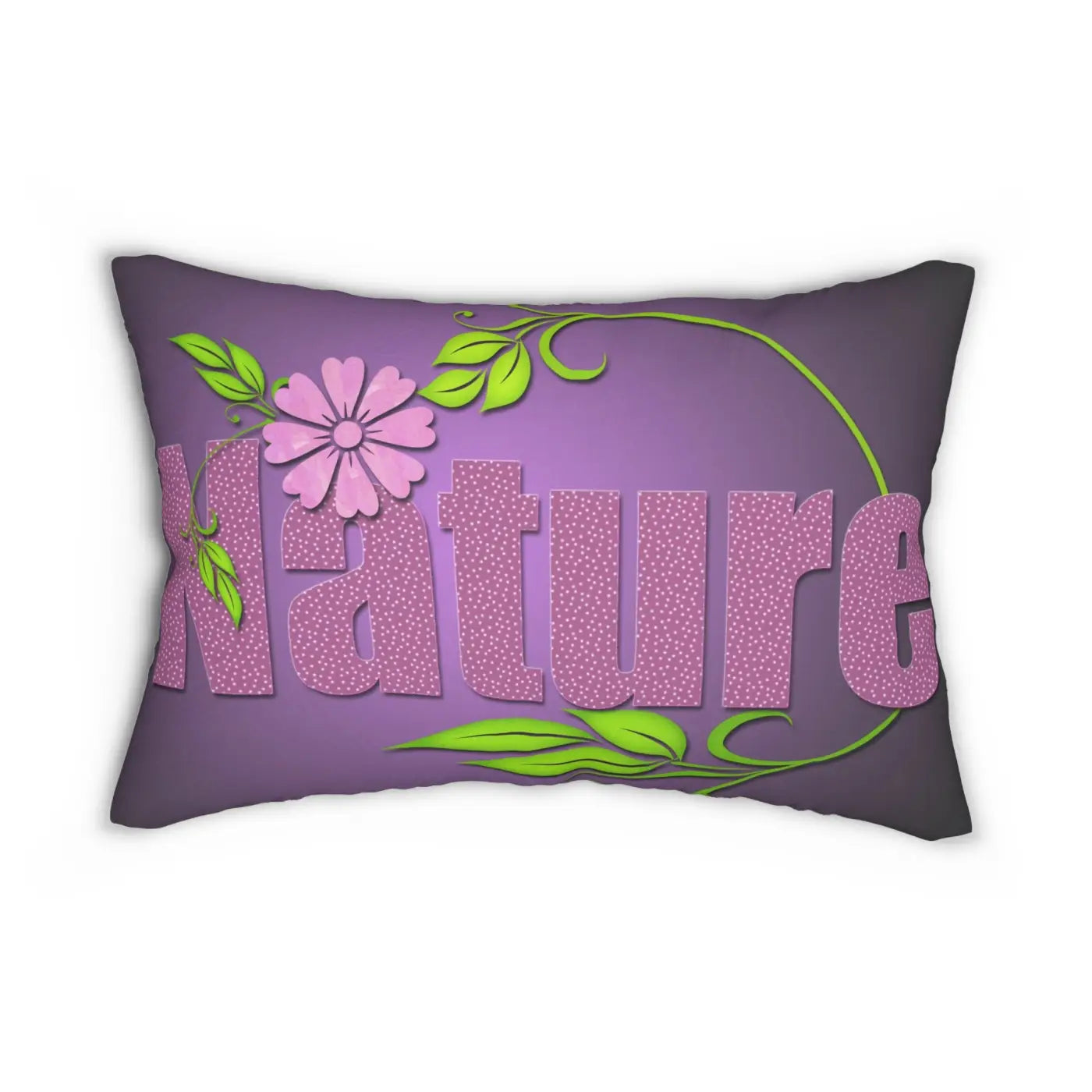 Purple Nature Spun Polyester Lumbar Pillow - Stuffed - DipaliZ