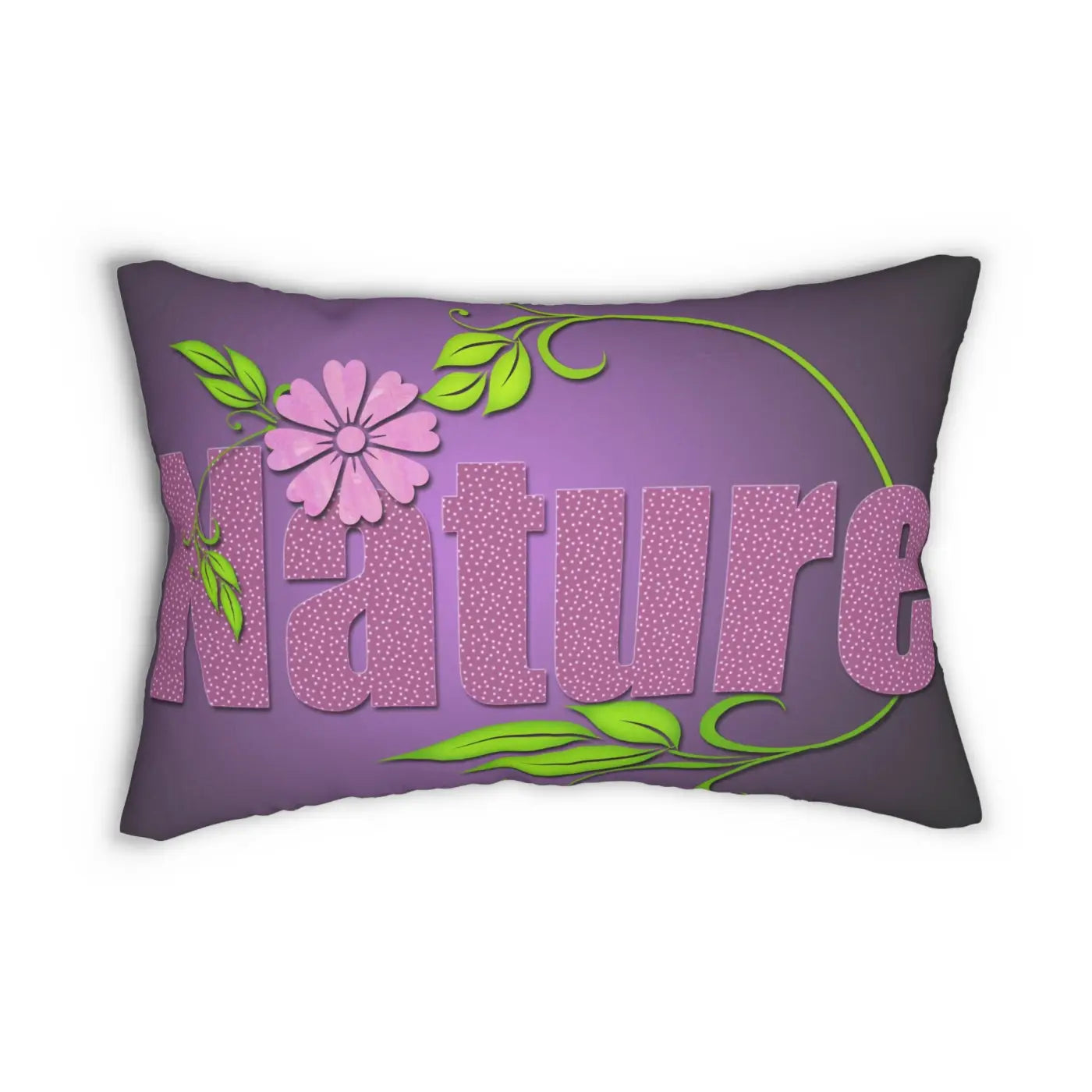 Purple Nature Spun Polyester Lumbar Pillow - Stuffed - DipaliZ