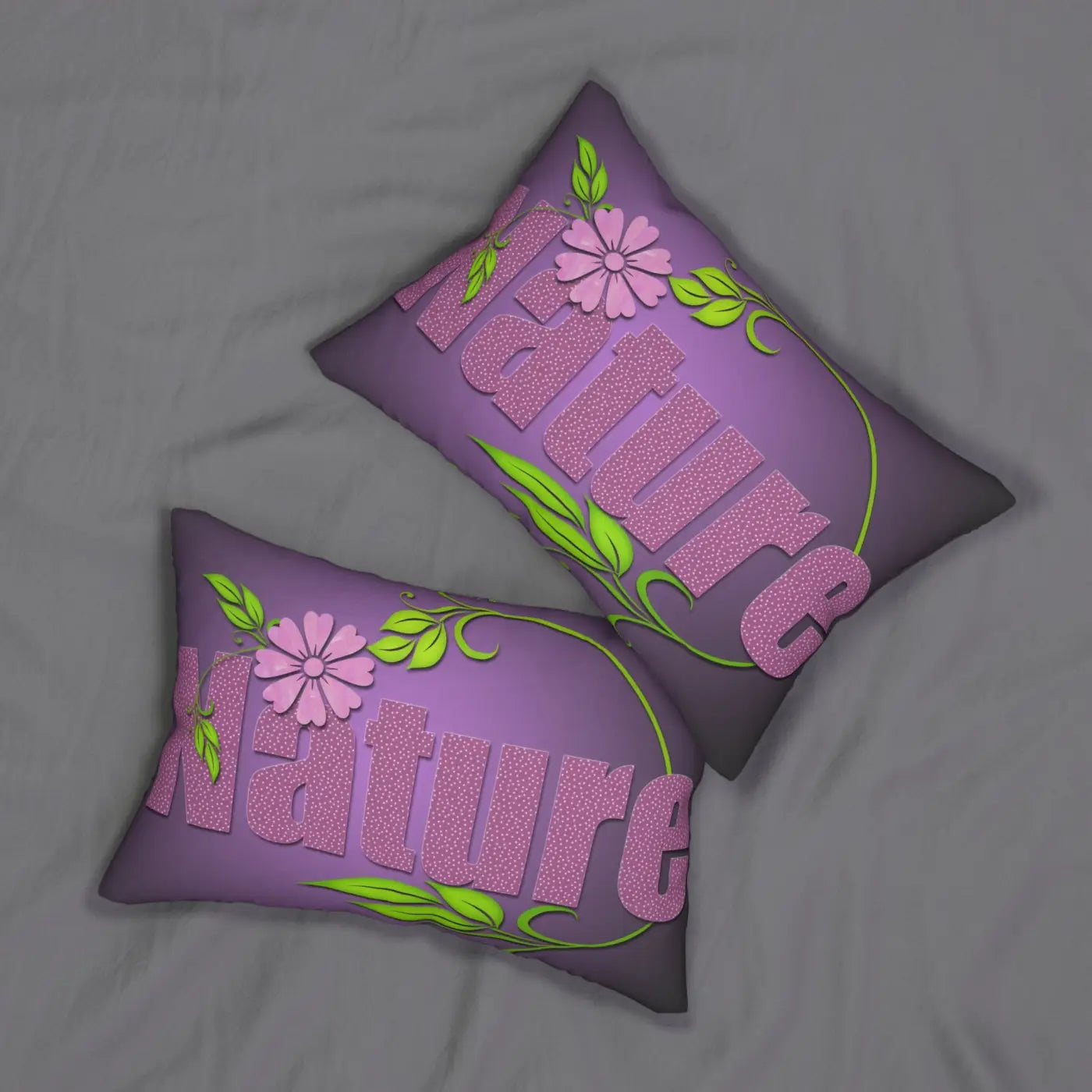Purple Nature Spun Polyester Lumbar Pillow - Stuffed - DipaliZ