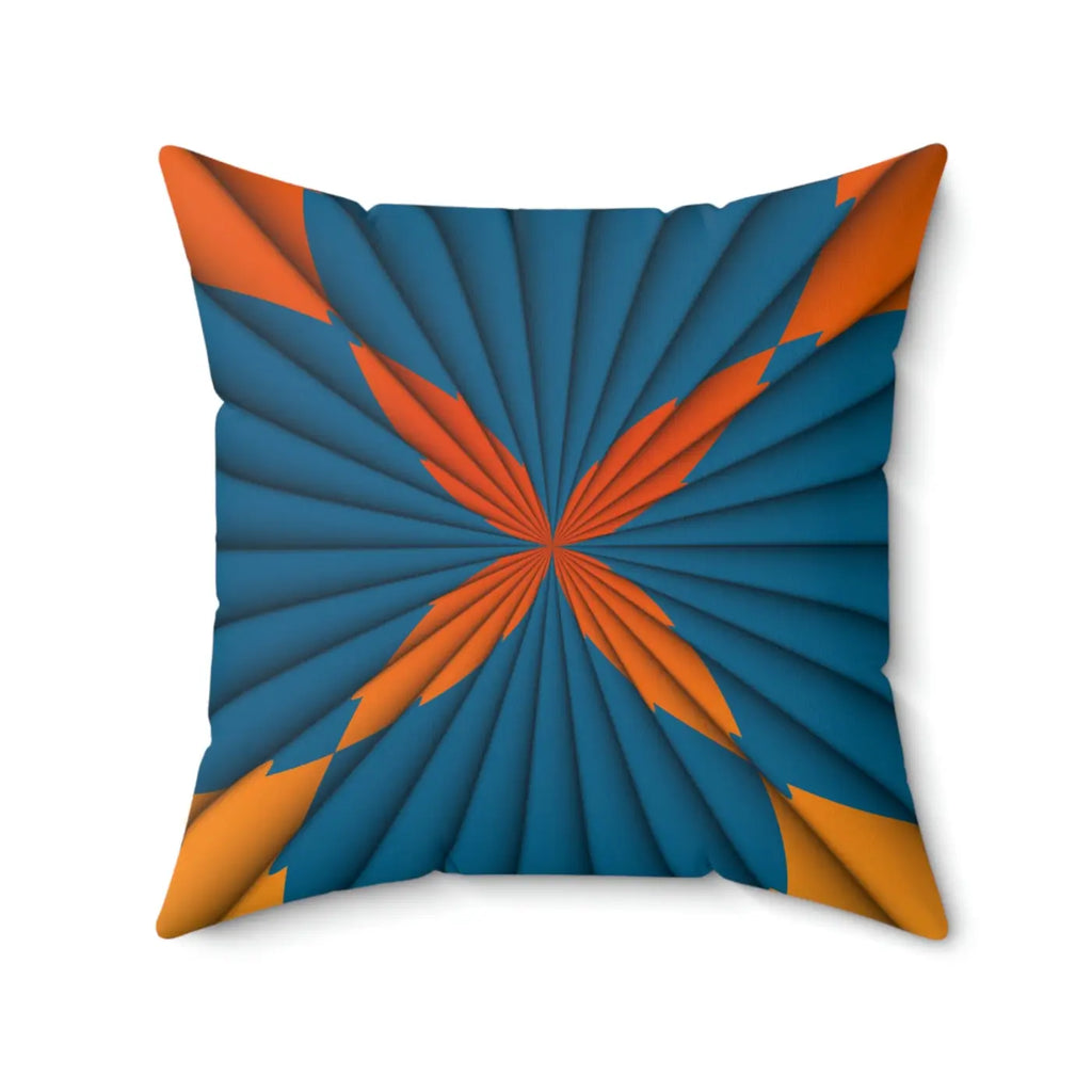 Blue Radial Abstract Polyester Square Pillow - Modern Home Decor - DipaliZ