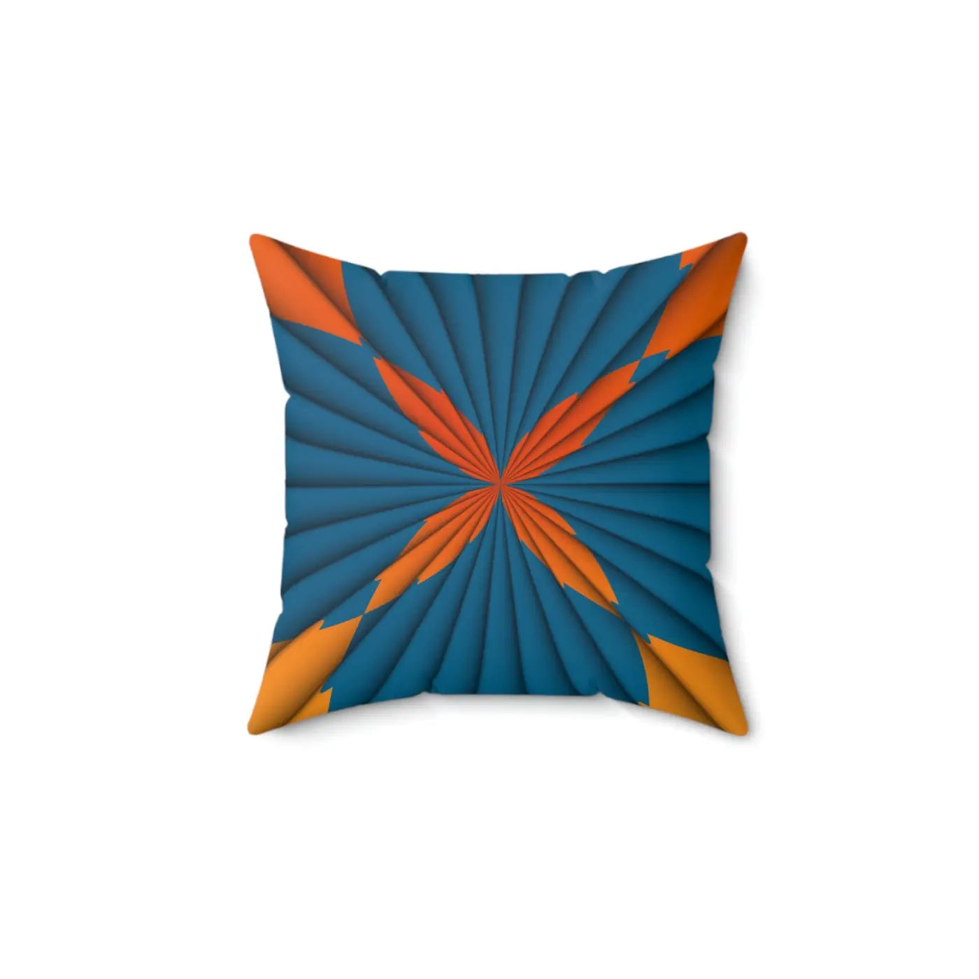 Blue Radial Abstract Polyester Square Pillow - Modern Home Decor - DipaliZ