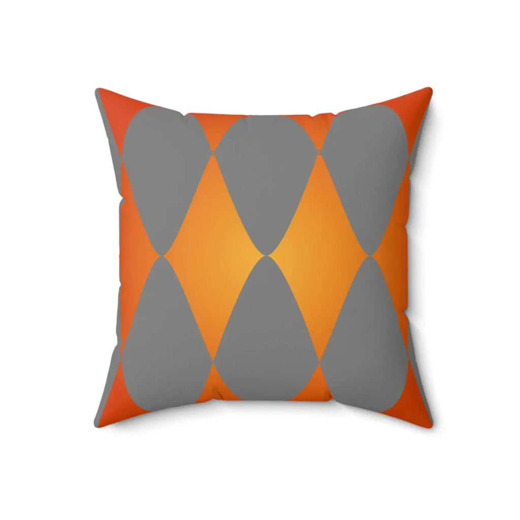Orange Diamond Shaped Abstract Pattern Throw Pillow - DipaliZ