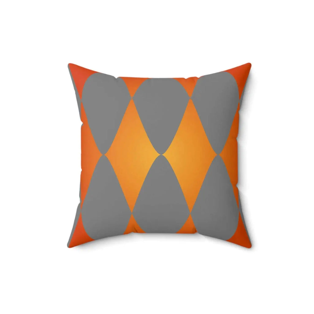 Orange Diamond Shaped Abstract Pattern Throw Pillow - DipaliZ