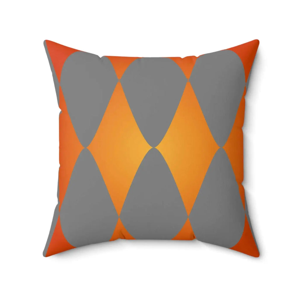 Orange Diamond Shaped Abstract Pattern Throw Pillow - DipaliZ