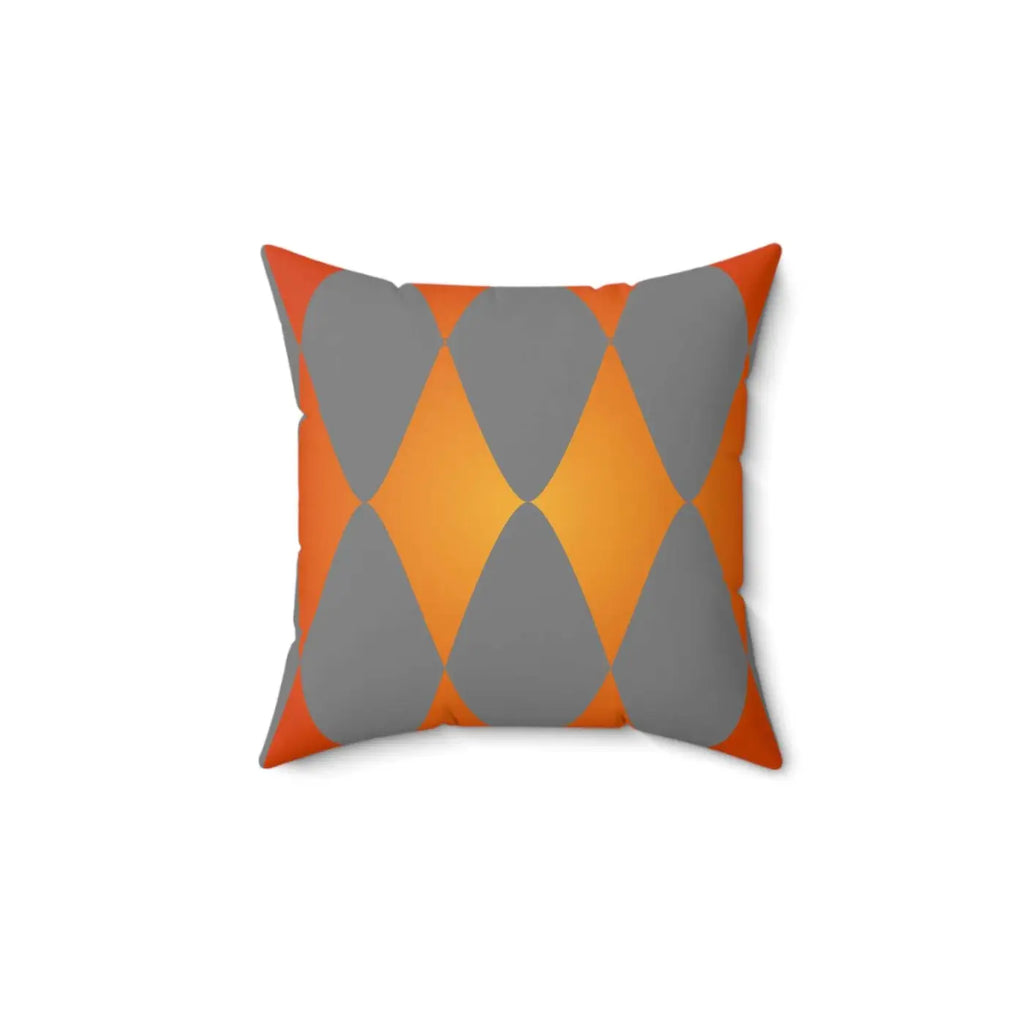 Orange Diamond Shaped Abstract Pattern Throw Pillow - DipaliZ