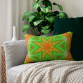 Geometric Spun Polyester Lumbar Pillow - Orange and Green - DipaliZ