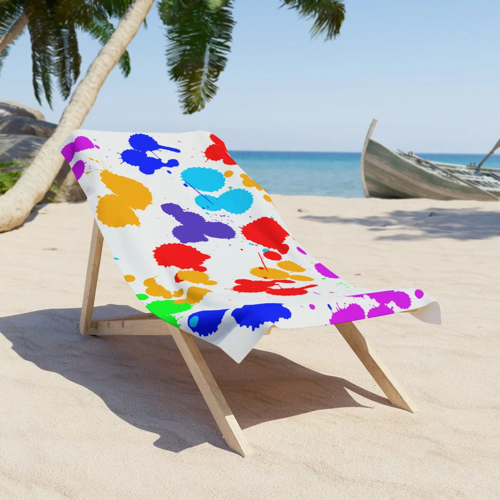 Paint Splats Beach Towel - Luxuriously Soft - DipaliZ