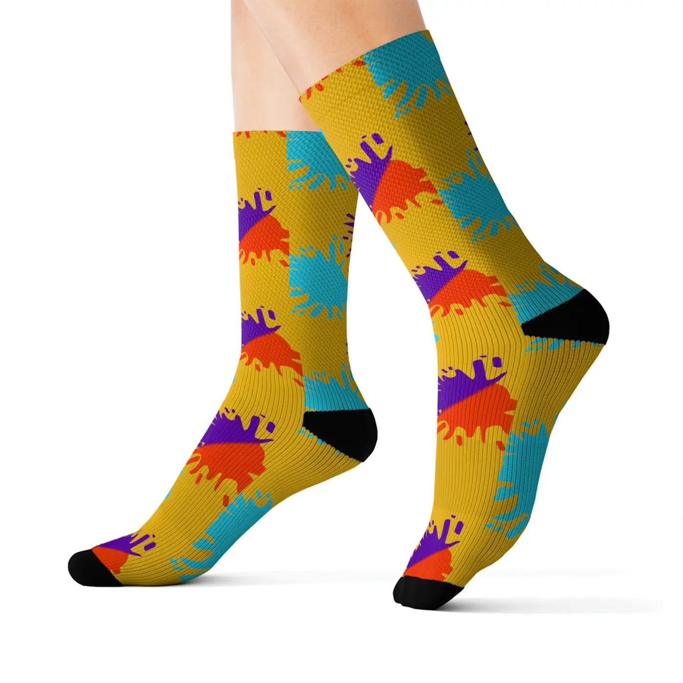 Paint Splats Sublimation Socks - Bold Comfort Style - DipaliZ