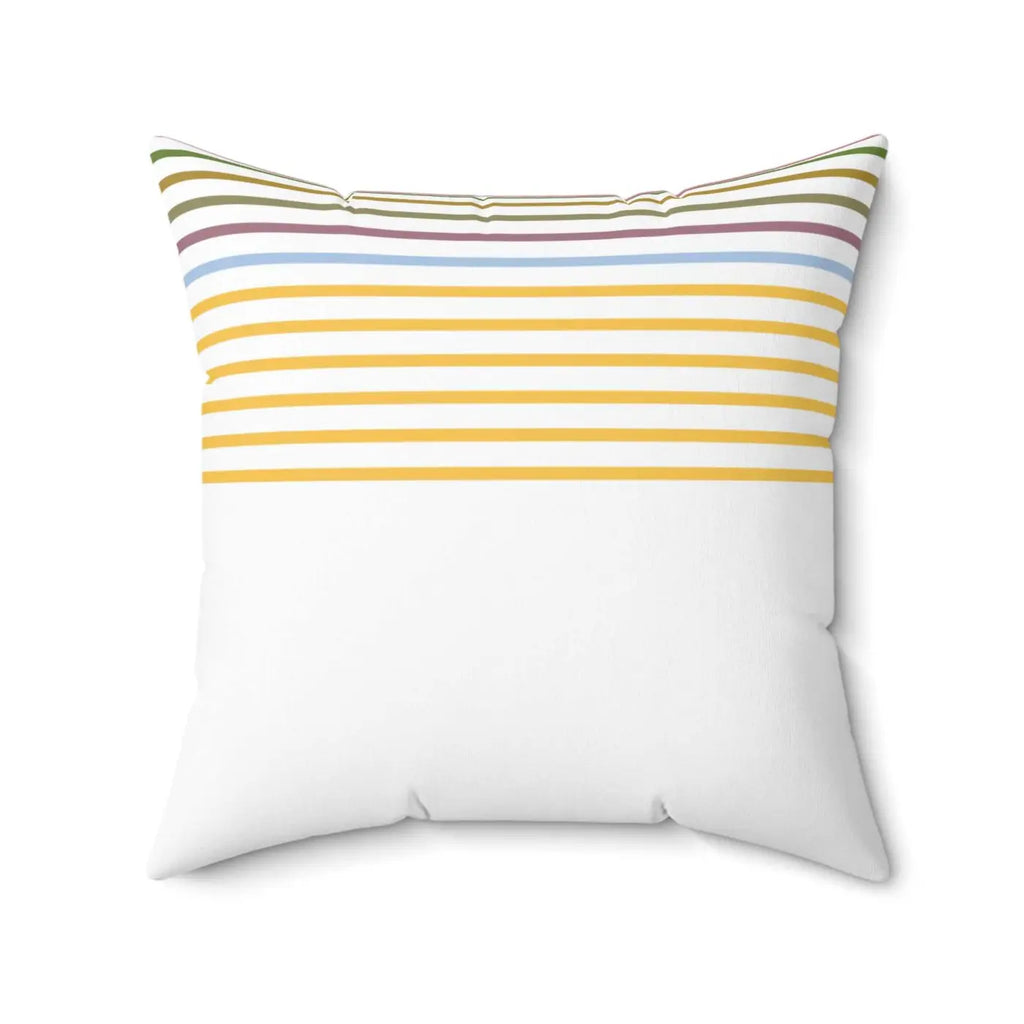 Polyester Square Pillow - Pastel Stripes Design - DipaliZ