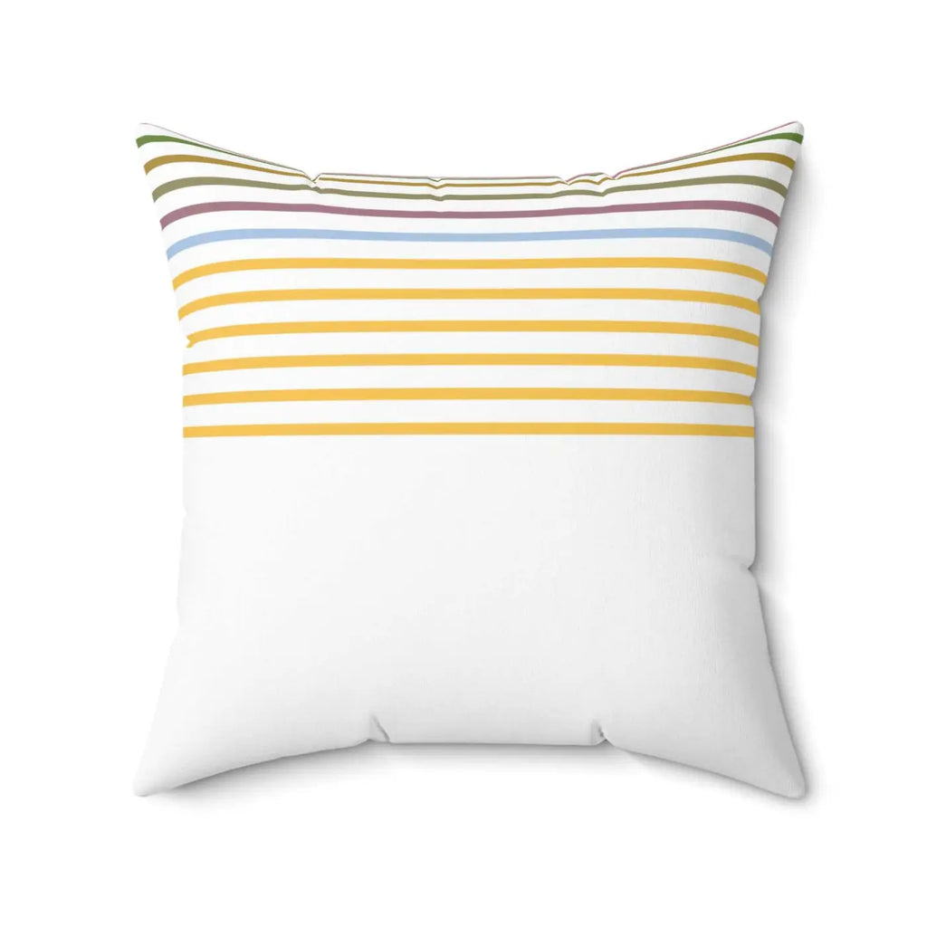 Polyester Square Pillow - Pastel Stripes Design - DipaliZ