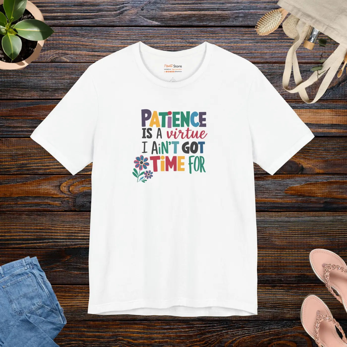 Unisex Jersey Short Sleeve Tee - Patience Virtue Print - DipaliZ