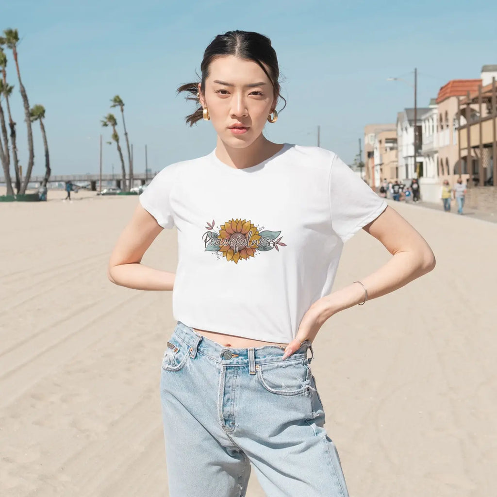 Flowy Cropped Tee - Boho Chic Style for Women - DipaliZ