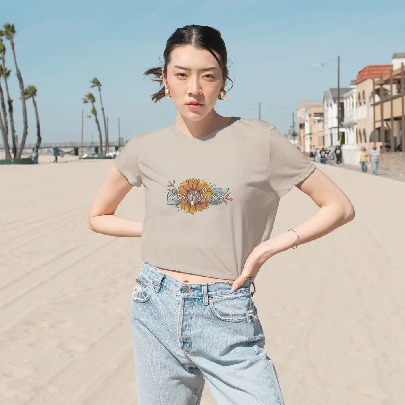 Flowy Cropped Tee - Boho Chic Style for Women - DipaliZ