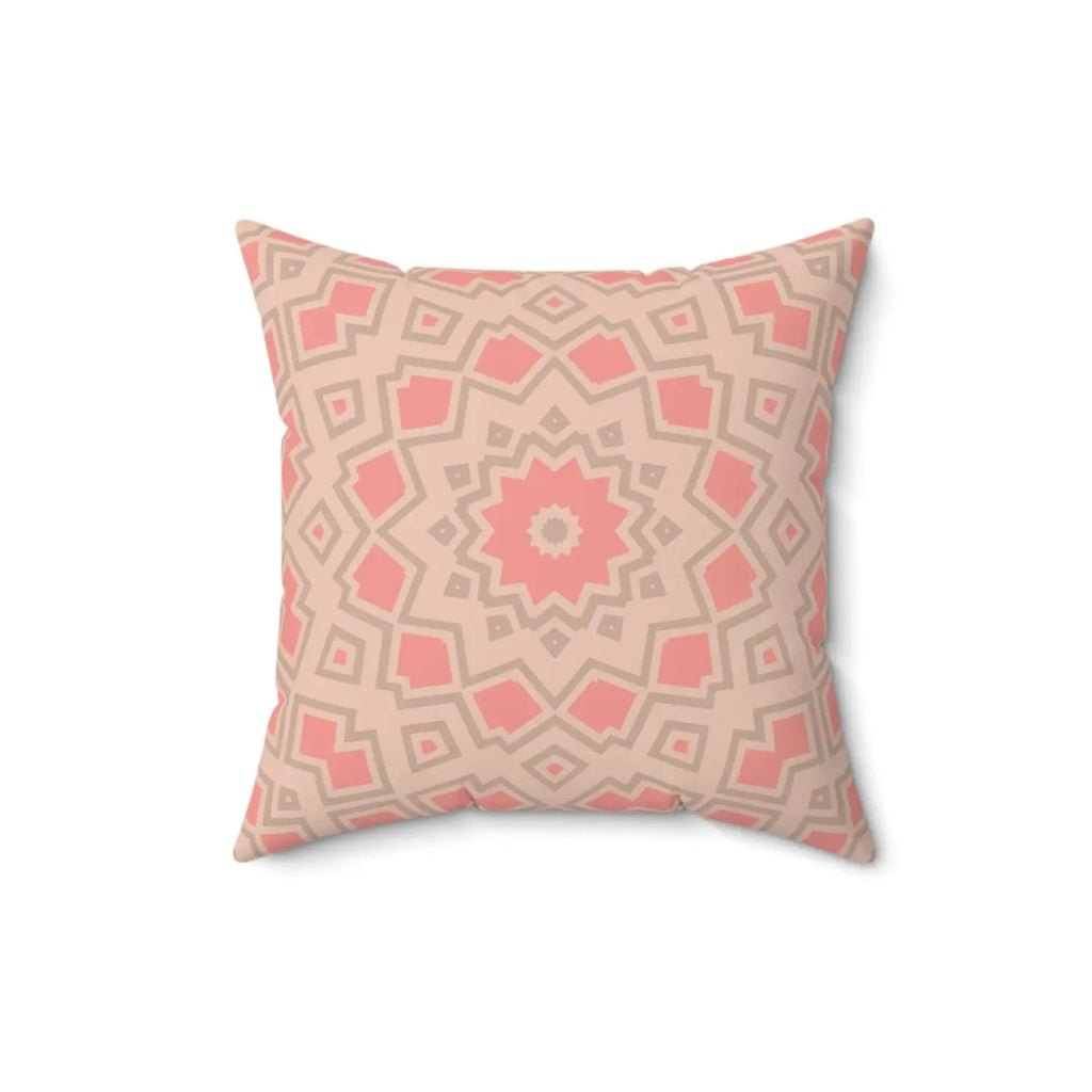 Peach Radial Abstract Pillow - Polyester Square Design - DipaliZ
