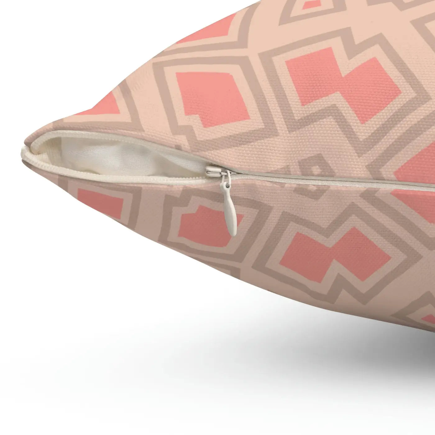 Peach Radial Abstract Pillow - Polyester Square Design - DipaliZ