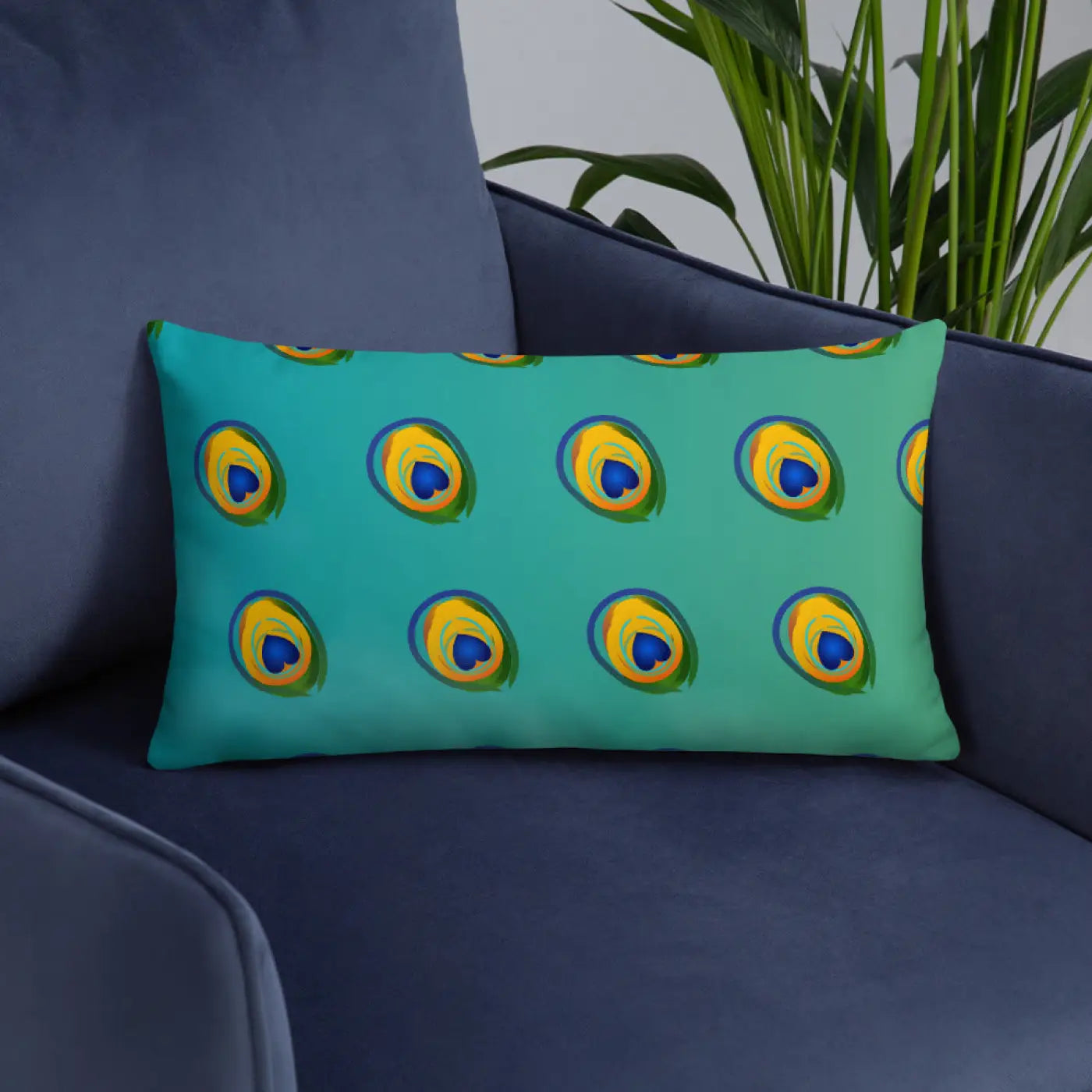 Peacock Feathers Printed Basic Throw Pillow - Royal Home Decor - DipaliZ