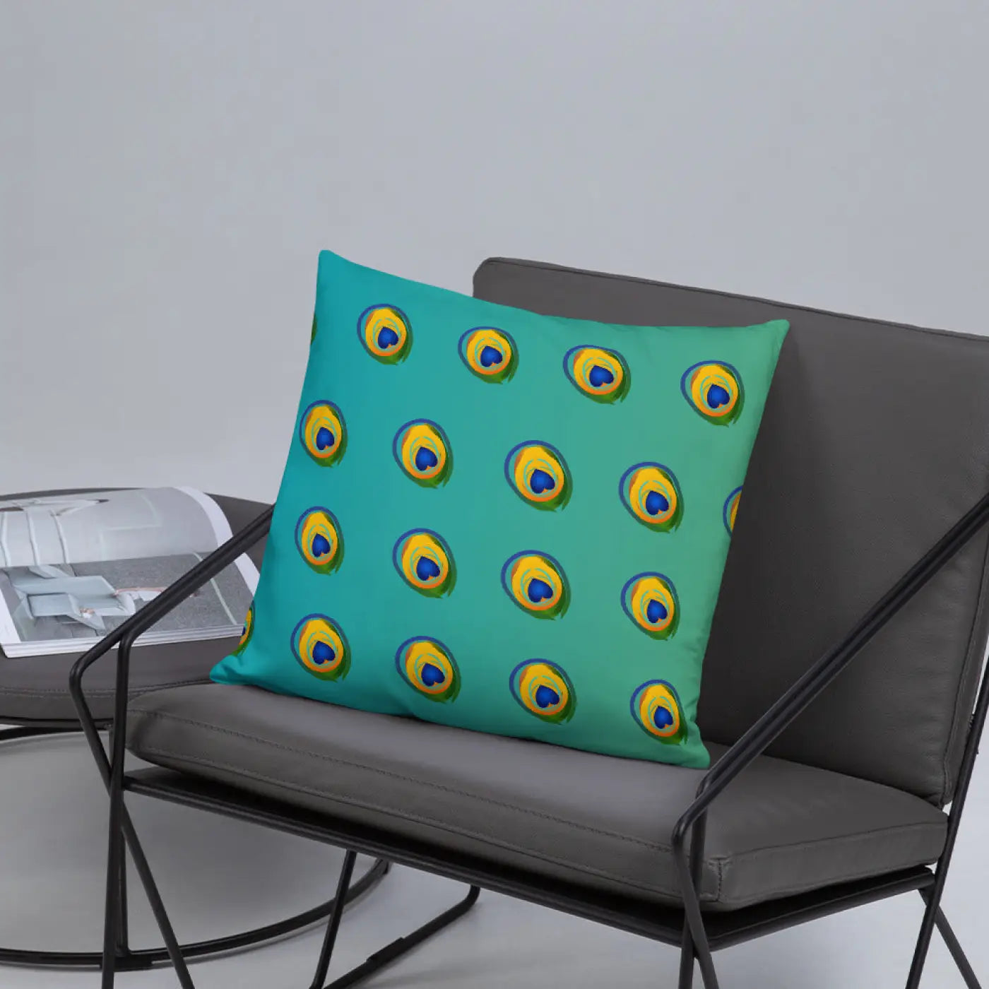 Peacock Feathers Printed Basic Throw Pillow - Royal Home Decor - DipaliZ